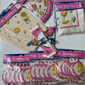 COPY - Vintage 1990 The Simpsons BIRTHDAY PARTY FAVORS/SUPPLIES  - Custom Lot